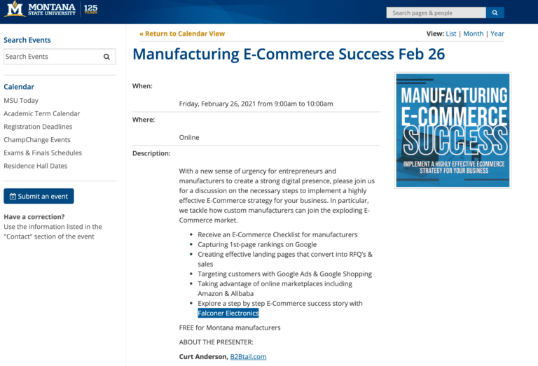 Montana State University MEP Taps B2Btail for eCommerce Workshop