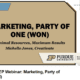 Purdue MEP Webinar: Marketing, Party of One (WON)