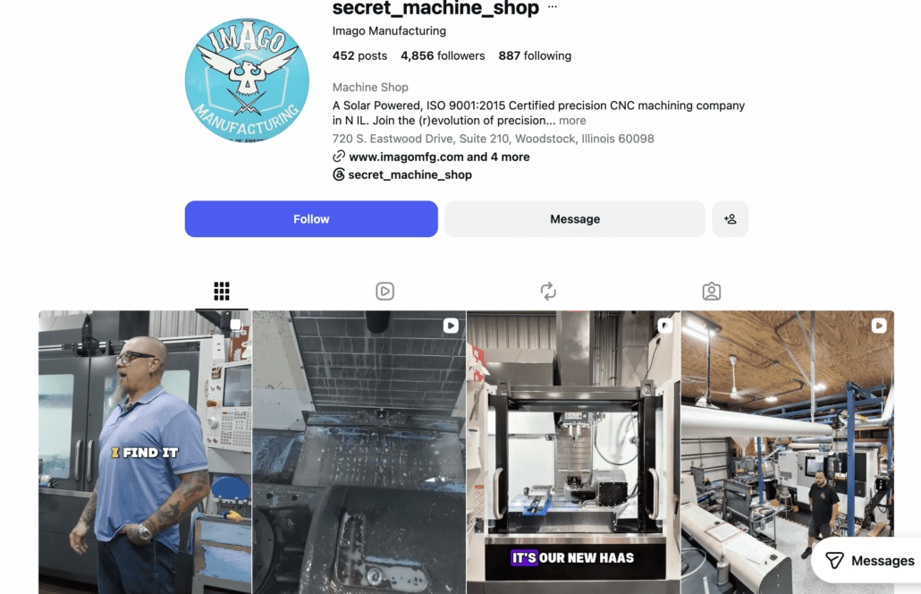 Digital Marketing for CNC Manufacturers: Imago’s INstagram Success